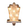 Glitzhome 7.50 in. H Marquee LED Wooden/Metal Giftbox Stocking Holder