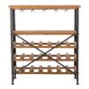 Glitzhome 34.25 in. H Vintage Floor Wine Bottle and Glass Rack