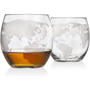 Godinger 28.74 oz. Globe Crystal Decanter and 2-Piece DOF Whiskey Glass Set