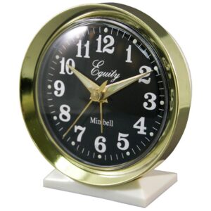 Equity by La Crosse 4 in. Round Analog Wind-Up Bell Metal Alarm Clock