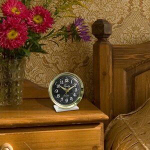 Equity by La Crosse 4 in. Round Analog Wind-Up Bell Metal Alarm Clock