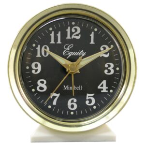 Equity by La Crosse 4 in. Round Analog Wind-Up Bell Metal Alarm Clock