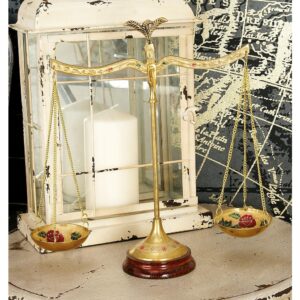 LITTON LANE 12 in. Polished Brass Equilibrium Scale Decor