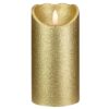 Northlight 6 in. Gold Glitter Flameless Battery Operated Christmas Decor Candle