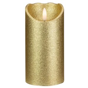 Northlight 6 in. Gold Glitter Flameless Battery Operated Christmas Decor Candle