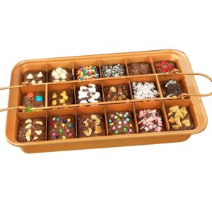 Gotham Steel Brooklyn Brownie Non-Stick Baking Pan with Built-in Slicer (18-Brownies Capacity)