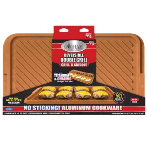 Gotham Steel 19.50 in. x 10.75 in. Ti-Ceramic Non-Stick Extra Large Reversible Double Grill