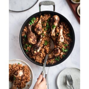 Gotham Steel 5.5 qt. Aluminum Cast Textured Coating Non-Stick Deep Saute Pan with Glass Lid and Helper Handle