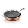 Gotham Steel 5.5 qt. Aluminum Cast Textured Coating Non-Stick Deep Saute Pan with Glass Lid and Helper Handle