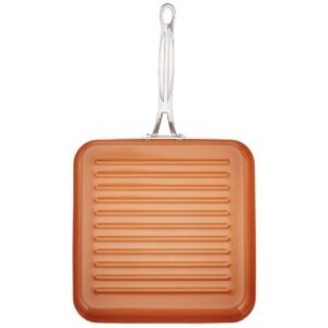 Gotham Steel 10.5 In. Ti-Ceramic Non-Stick Square Grill Pan