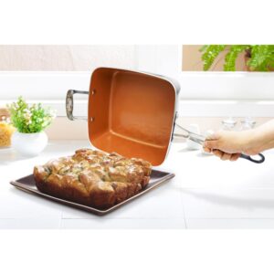 Gotham Steel 9.5 in. Ti-Ceramic Non-Stick Deep Square Fry Pan Set (4-Piece )
