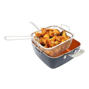 Gotham Steel 9.5 in. Ti-Ceramic Non-Stick Deep Square Fry Pan Set (4-Piece )