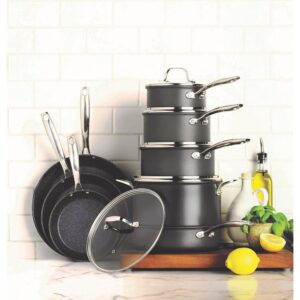 GRANITESTONE Professional 13-Piece Aluminum Hard Anodized Diamond and Mineral Coating Ultimate Nonstick Premium Cookware Set
