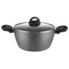 AMERCOOK Lava Stone 3.5 qt. Aluminum Nonstick Casserole Dish in Gray with Glass Lid