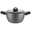 AMERCOOK Lava Stone 5 qt. Aluminum Nonstick Casserole Dish in Gray with Glass Lid