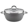 Circulon Radiance 5.5 Qt. Gray Hard-Anodized Nonstick Covered Casserole