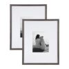 DesignOvation Gallery 16x20 matted to 8x10 Gray Picture Frame Set of 2
