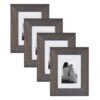 DesignOvation Museum 5 in. x 7 in. Matted to 3.5 in. x 5 in. Gray Picture Frame (Set of 4)