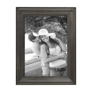 Kate and Laurel Bordeaux Charcoal Gray Wood Picture Frame (Set of 10)