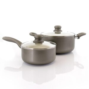 Oster Newcrest 8-Piece Aluminum Nonstick Cookware Set in Gray