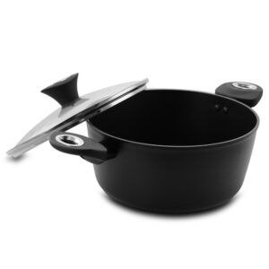 Oster Allston 4.2 qt. Round Aluminum Nonstick Dutch Oven in Gray with Glass Lid