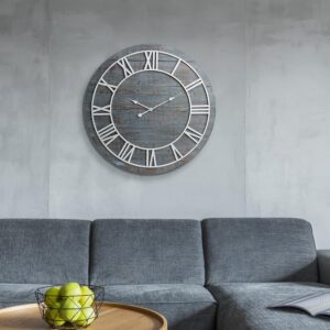 Pinnacle Wood Plank Frameless Washed Gray Wall Clock