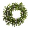 Nearly Natural Mini Ivy and Floral 18 in. Double Ring Wreath with Twig Base