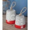 LITTON LANE Coastal Living Gray and Red Cement Rope Door Stops (Set of 2)
