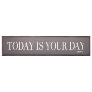 Pinnacle 11 in. x 49 in. Dr. Seuss Today Is Your Day Quote Framed Wood Wall Decor