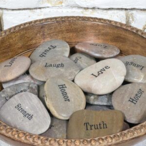 Stonebriar Collection Inspirational Engraved Natural River Stones (Set of 25)