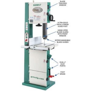 Grizzly Industrial Super Heavy-Duty 14" Resaw Bandsaw with Foot Brake