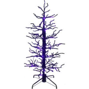Haunted Hill Farm 60 in. Animated Halloween Twisted Tree with Moving Branches and Purple LED Lights
