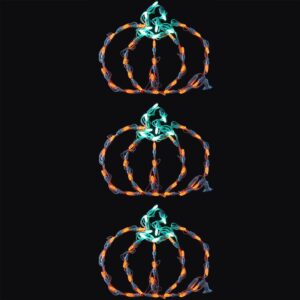 Haunted Hill Farm Mini Pumpkins Indoor/Outdoor LED Halloween Window Lights (Set of 3)