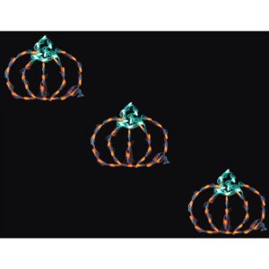 Haunted Hill Farm Mini Pumpkins Indoor/Outdoor LED Halloween Window Lights (Set of 3)