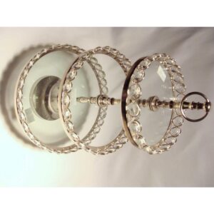 Heim Concept 20 in. H 3-Tier Glastainless Steel/Nip Stand Detachable Crystal Border (Plates 8/10/12 in.)