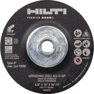Hilti 7 in. x 1/4 in. x 5/8 in. 11 AG-D SP Type 27 with Hub Premium Zirconium Grinding Disc (10-Pack)