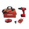Hilti 22-Volt Lithium-Ion 1/2 in. Cordless Brushless Hammer Drill Driver SF 6H Kit with 2 Batteries, Charger and Bag