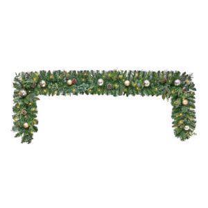 Home Accents Holiday 9 ft. St. Germain Battery Operated Mixed Pine LED Pre-Lit Christmas Garland with Timer