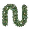Home Accents Holiday 9 ft. St. Germain Battery Operated Mixed Pine LED Pre-Lit Christmas Garland with Timer