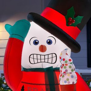 Home Accents Holiday 6 ft. Animated Inflatable Shivering Snowman with Ugly Sweater