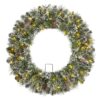 Home Accents Holiday 30in. Sparkling Amelia Pine Battery Operated Pre-lit LED Artificial Christmas Wreath with 50 Warm White Micro-Dot Lights