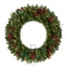 Home Accents Holiday 30 in. Winslow Fir Battery Operated Pre-lit Artificial Christmas Wreath with 175 Tips and 50 Warm White Lights
