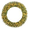 Home Accents Holiday 60 in. Wesley Pre-Lit Long Needle Pine Artificial Christmas Wreath with 498-mixed tips and 240 Warm White Lights
