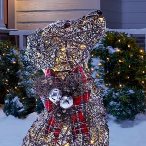 Home Accents Holiday 2.5 ft Meadow Frost Brown LED Dog