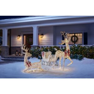 Home Accents Holiday 3.5 ft Polar Wishes White LED Lying Deer