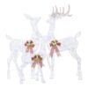 Home Accents Holiday 3-Piece Fantasleigh Outdoor Christmas Deer Family with LED Cool White Lights