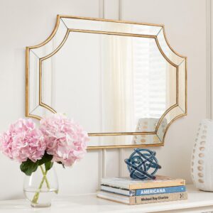 Home Decorators Collection Medium Ornate Gold Beveled Glass Classic Accent Mirror (24 in. H x 35 in. W)