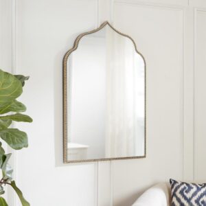 Home Decorators Collection Medium Ornate Arched Gold Antiqued Classic Accent Mirror (35 in. H x 24 in. W)