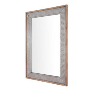 Home Decorators Collection Medium Rectangle Galvanized Antiqued Farmhouse Accent Mirror (39 in. H x 27 in. W)