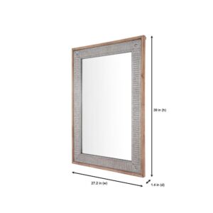 Home Decorators Collection Medium Rectangle Galvanized Antiqued Farmhouse Accent Mirror (39 in. H x 27 in. W)